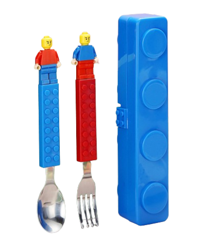 The Blue Lego Fork and spoon Set